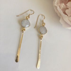 🆕Gold filled moonstone earrings